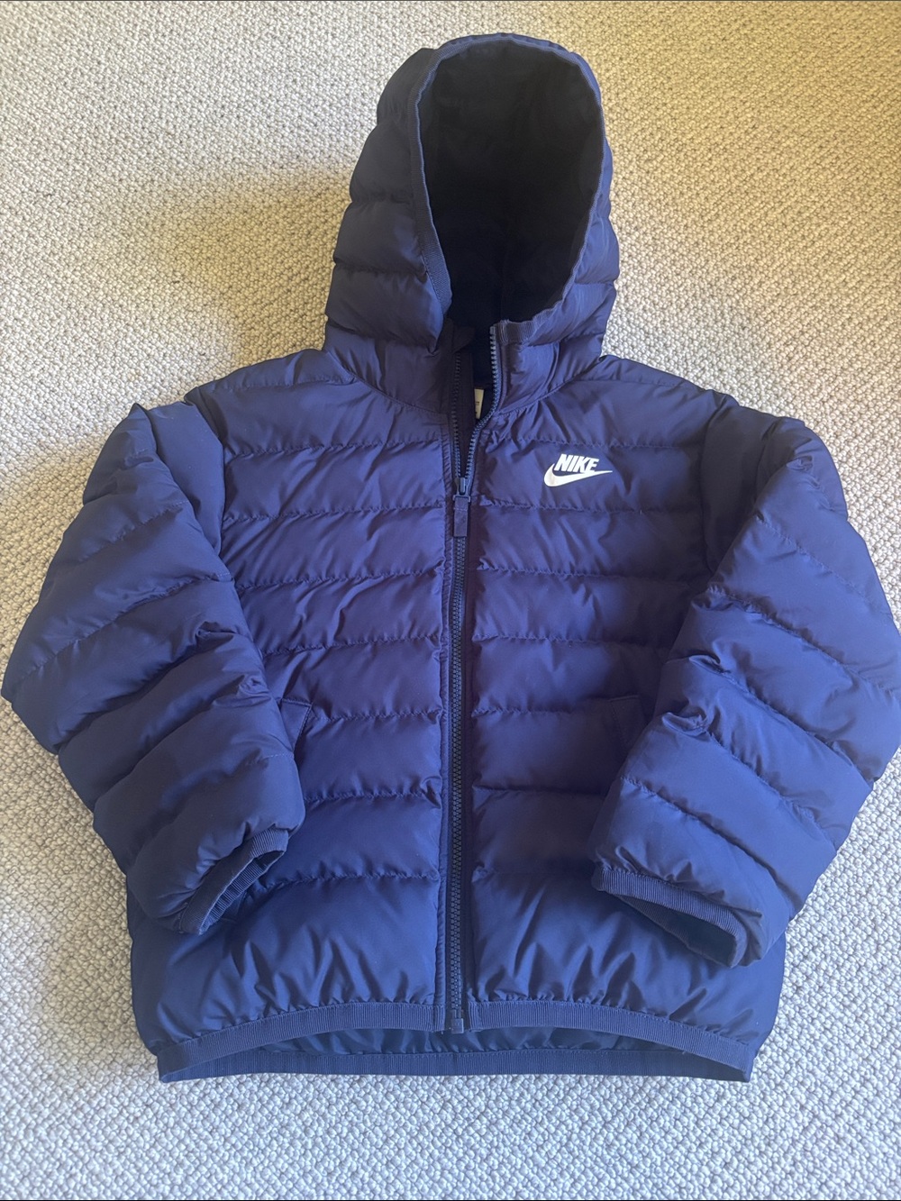 Nike Kids Hooded Puffer Jacket - Dark Blue